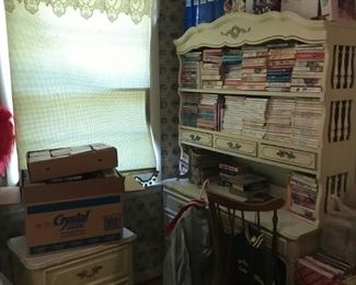 Youth Desk, Hutch, and Nightstand.   Matching Dresser with mirror not pictured.   Books.
