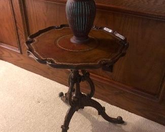 side table comes in handy for placing potted plants on top