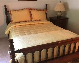 double bed with antique frame