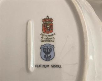 Schuman Germany platinum scroll fine china