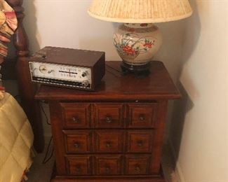 end tables, clock radio straight from my 70s bedroom