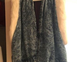 80s style acid washed and fur trimmed