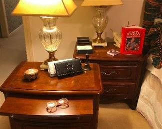 Century Nightstands crystal base lamps