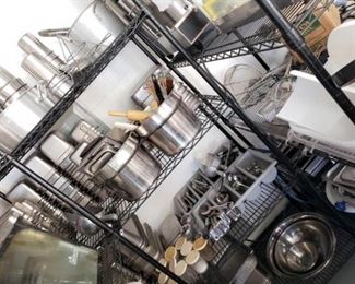 #677: Stainless Steel Food Bins, Silverware, Pots, Utensils and More..
Stainless Steel Food Bins, Silverware, Pots, Utensils, Salt & Pepper Shakers, Bowls, Strainers, and More..