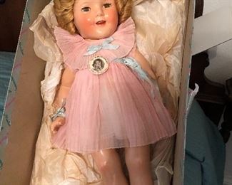 Antique Shirley Temple Doll w/badge