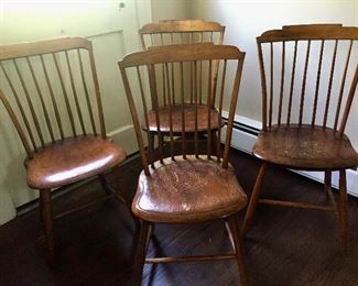 Assembled set of Windsor chairs.