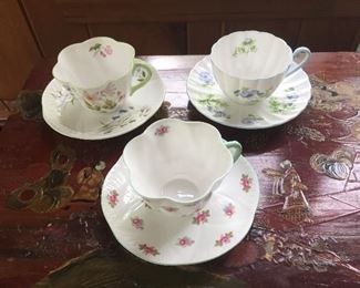 Shelley cups and saucers.