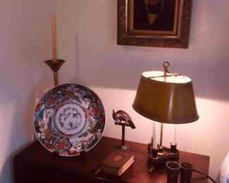 Imari ceramics, English drop leaf table and we have many examples of fine lighting. 
