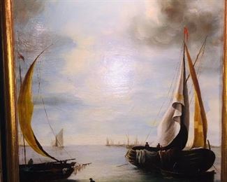 gorgeous oil on canvas "Sailing"