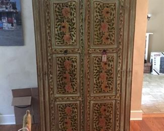 COLORFUL EUROPEAN STYLE ARMOIRE HAND PAINTED.
