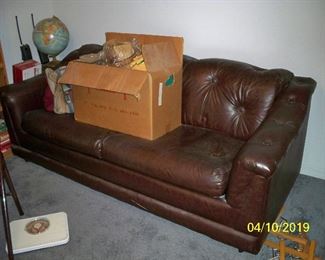 Faux Leather Sleeper Sofa