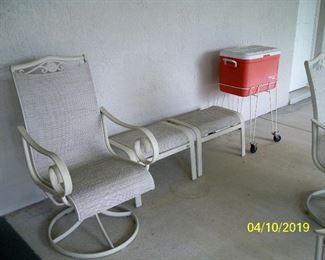 Patio chair , 2 - ottomans