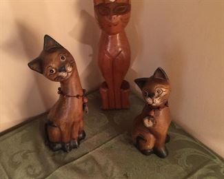Hand carved cats