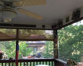 Lots of outdoor decor on the walls