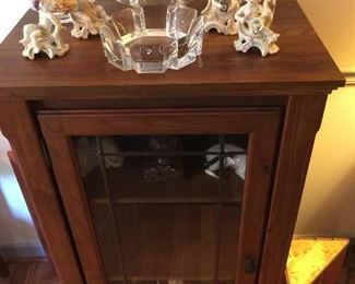 Orefors Crystal and Goebel Cherubs on nice small curio