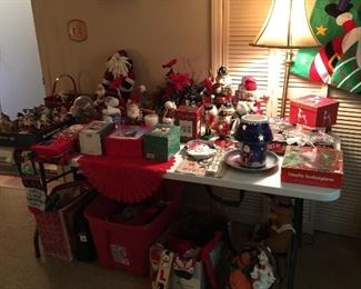 Table full of Christmas Decor