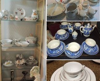 Blue Willow children’s tea set, Hall’s Superior Mary Dunbar Autumn Leaves Portmeirion Botanic Garden: (sets with many extras most new), Birds of Britain
Royal Worcester Eversham Vale