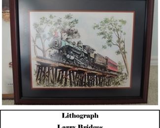 Larry Bridges Train lithograph