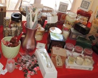 candles and candle holders