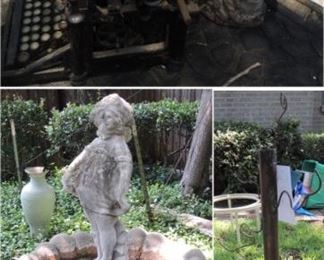 Wall crosses, garden spheres glass and cement, decorate rocks and figurines, bird houses, bird feeders, planters and planter stands