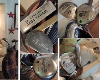 Woman’s GOLF bag and clubs: Oddyssey White Hot putters, Great Big Bertha, King Cobra and more