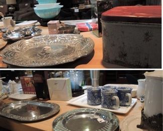 Pyrex Amish Cinderella Bowl sets, Pewter by Winton and Arthur Court