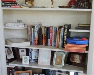books and office supplies and decor