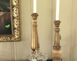 Beautiful candle sticks and more of them.