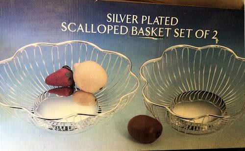 AHH001 Silver Plated Scalloped Baskets