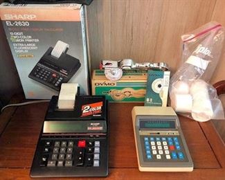 AHH107 Vintage/Retro Calculators & Tapewriter