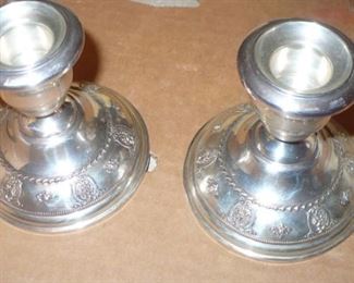 PAIR STERLING CANDLE HOLDERS