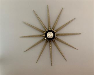 LARGE 38” MCM Welby Sunburst Clock