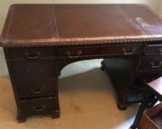 Great vintage leather top desk
