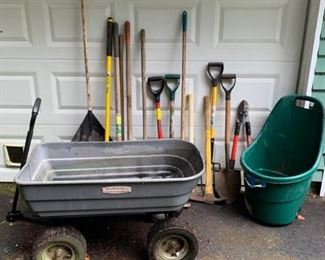 Garden cart and tools