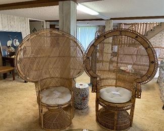Peacock wicker chairs