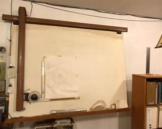 Vemco Mark VII V-Track Drafting Machine with Board and Accessories