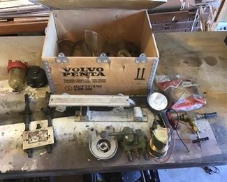Assortment of Parts in a Wood Box