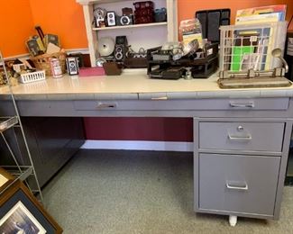 Hamilton Metal Desk with Drafting Table (see next picture!)