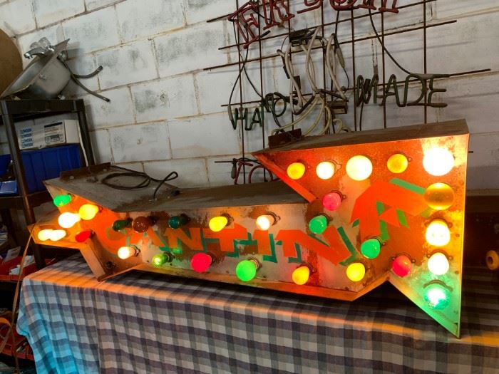 Lighted 2-Sided Vintage Restaurant Sign!