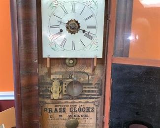 Antique E.N. Welch Improved 8-Day Brass Clock, late 1800s!