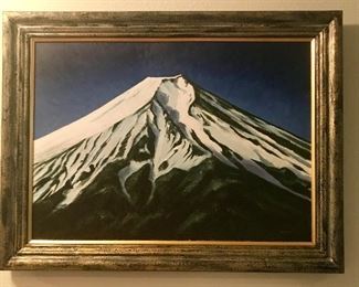 Mount Fuji, large original oil on canvas by Koko. This is magical and has expert texture.