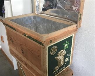 Large tin lined Japanese tea boxes 