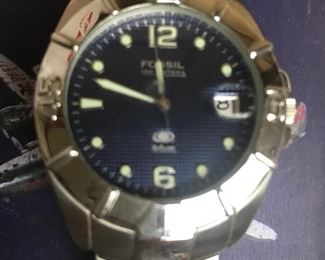 Blue face fossil watch vintage NIB