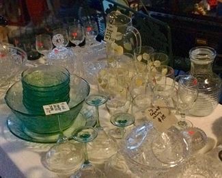 collection of MCM glassware , crystal and fun sets for serving it up