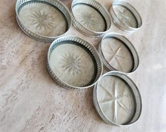 Sterling Silver and Crystal coasters