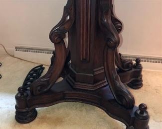 close up of pedestal- Antique (1800's) Marble Top Palor Table