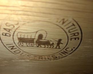 Bass Furniture Stamp on Antique 9 drawer dresser/mirror