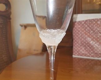 Floral stemware with matching small plates...