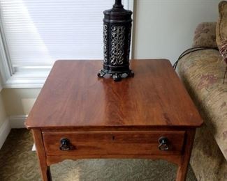 Pair simple yet elegant end tables and lamps