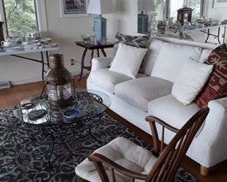 White Canvas Couch
Ship Lantern
Wrought Iron Coffee Table